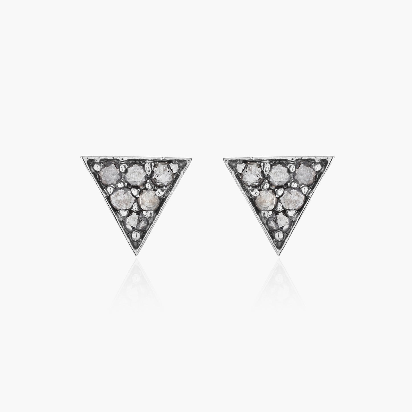 Edge of Chic Triangle Black Diamond Studs