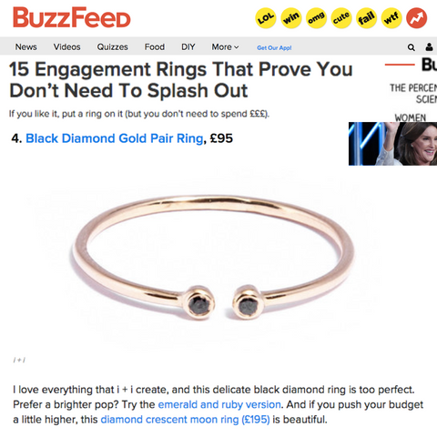 i+i diamond ring featured on BuzzFeed!