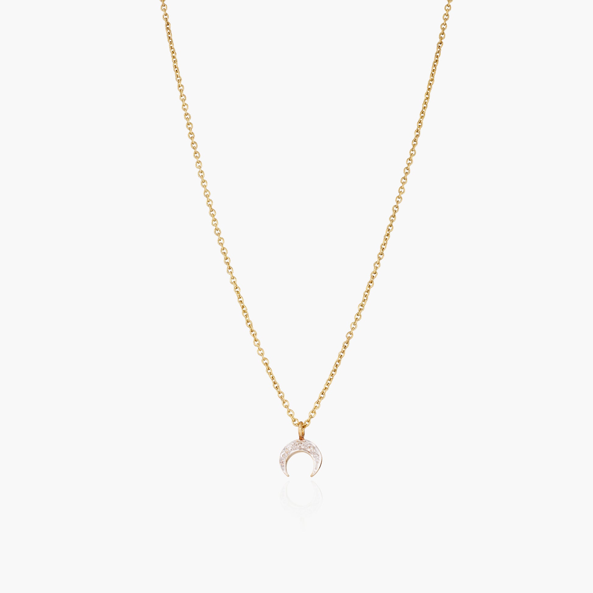 Diamond Crescent Moon Necklace