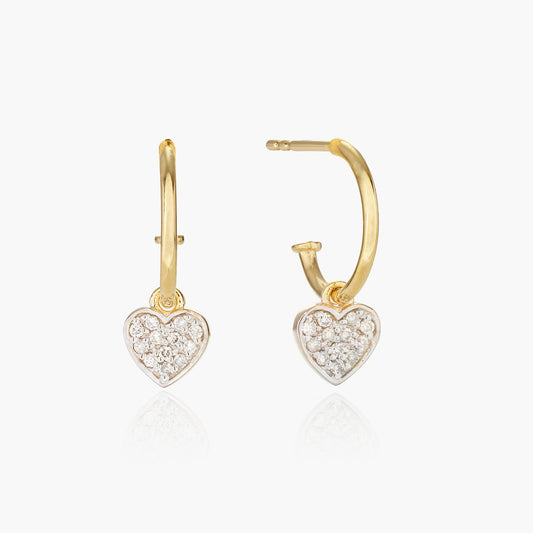 Heart of Gold diamond hoop earrings
