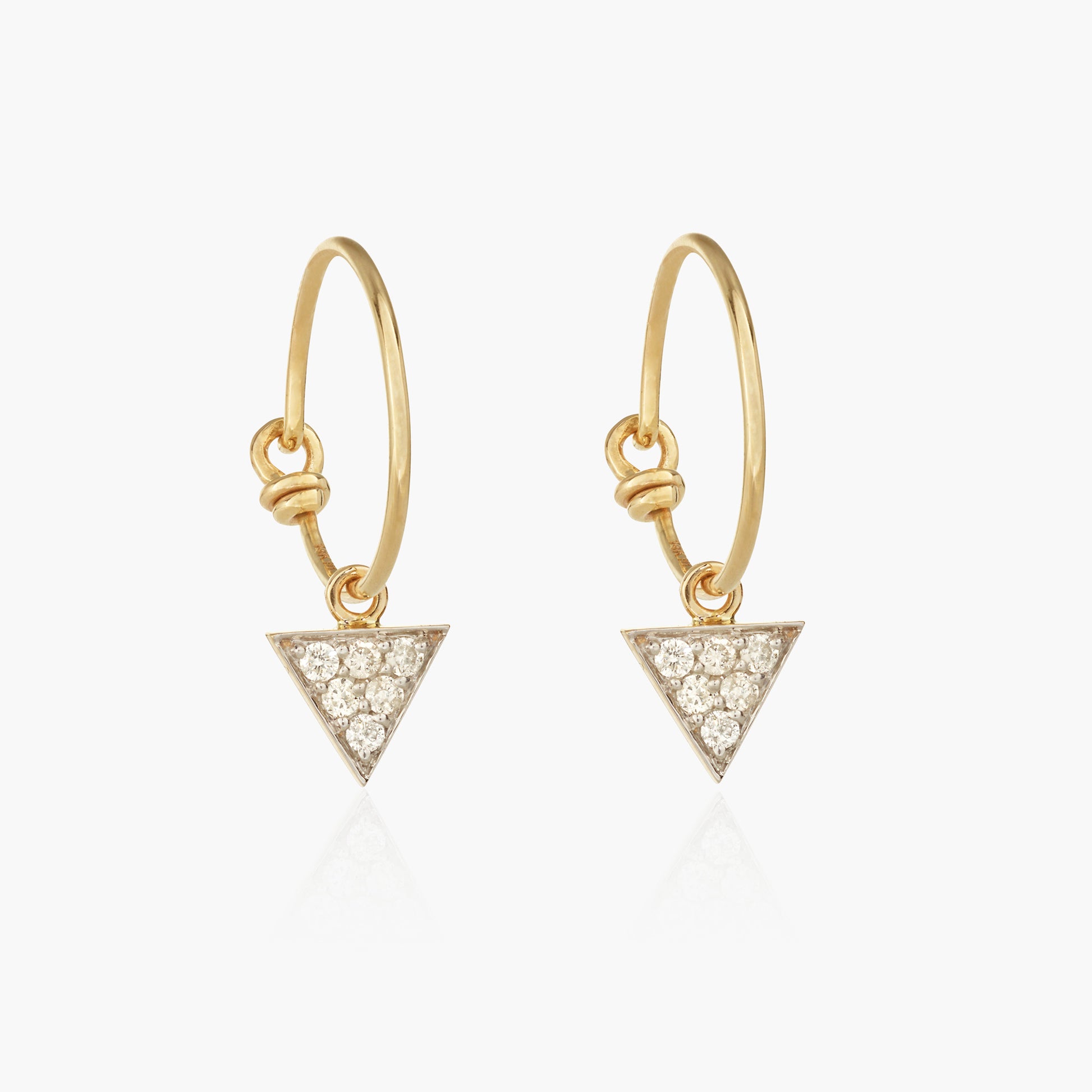Edge of Chic White Diamond Triangle hoop earrings