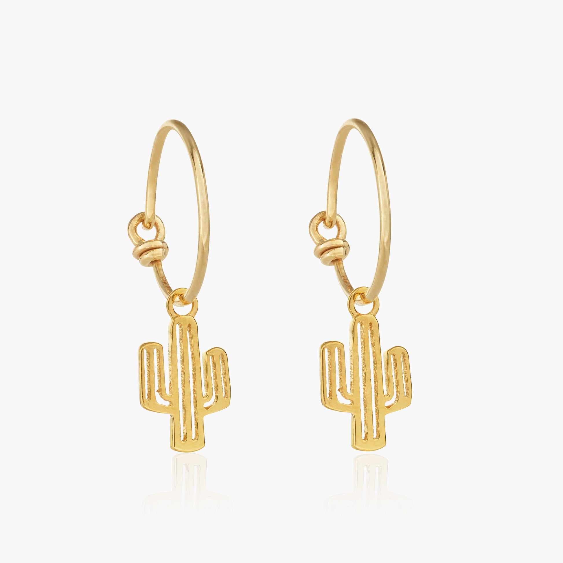 Desert Chic Cactus hoop earrings (vermeil)