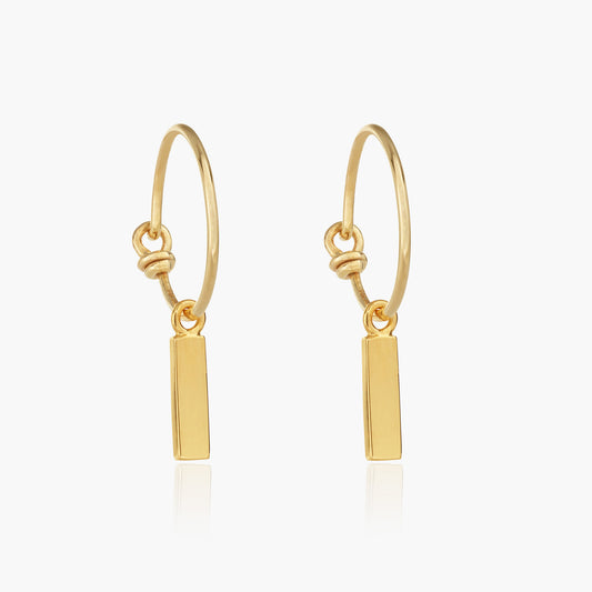 Raise the Bar rectangle hoop earrings (vermeil)