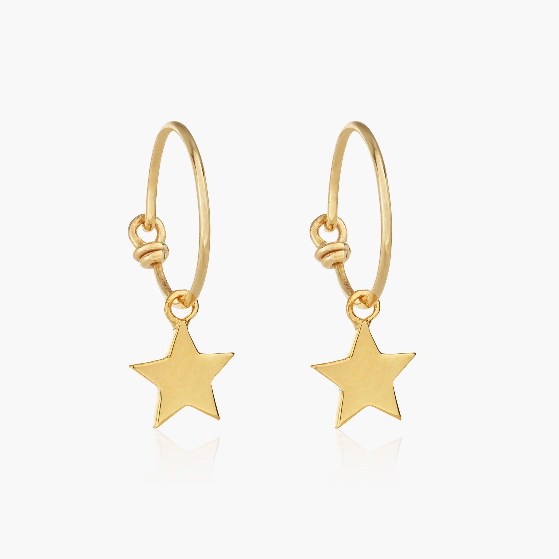 wish upon a star gold vermeil hoop earrings (vermeil)