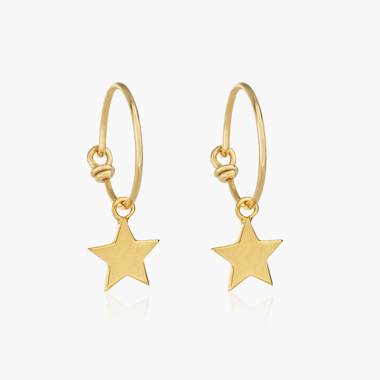 wish upon a star gold vermeil hoop earrings (vermeil)