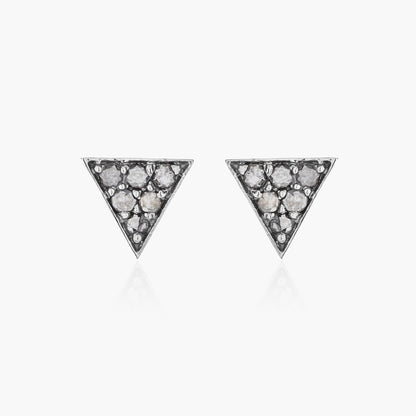 Edge of Chic Triangle Black Diamond Studs
