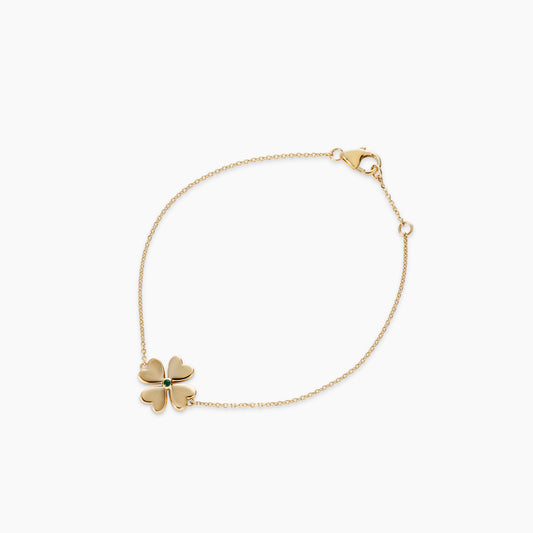 Lucky Love Gold Bracelet with Emerald
