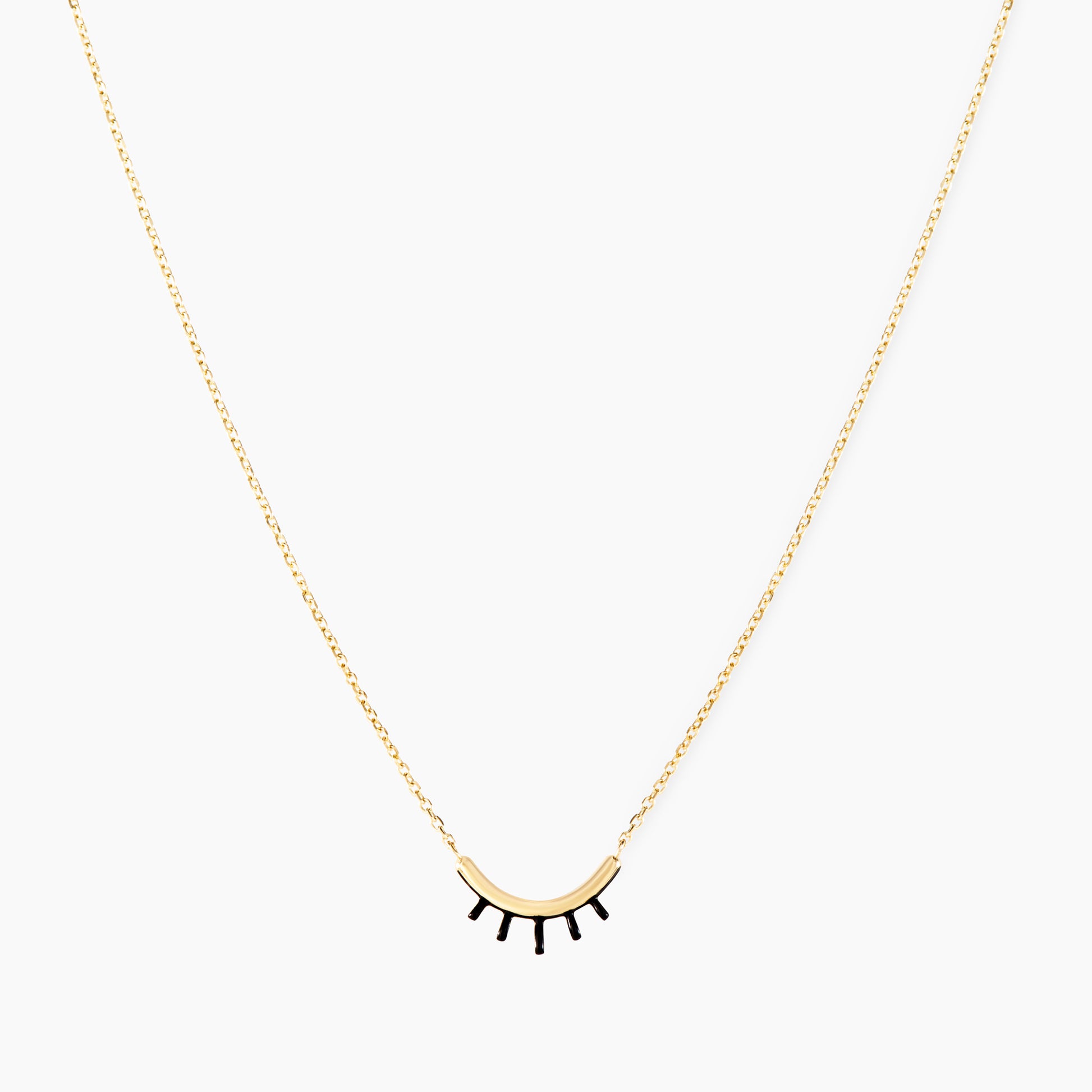 Good night darling gold and black enamel necklace