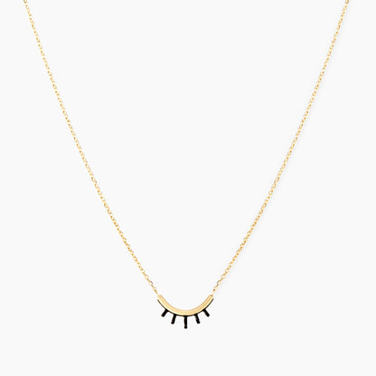 Good night darling gold and black enamel necklace