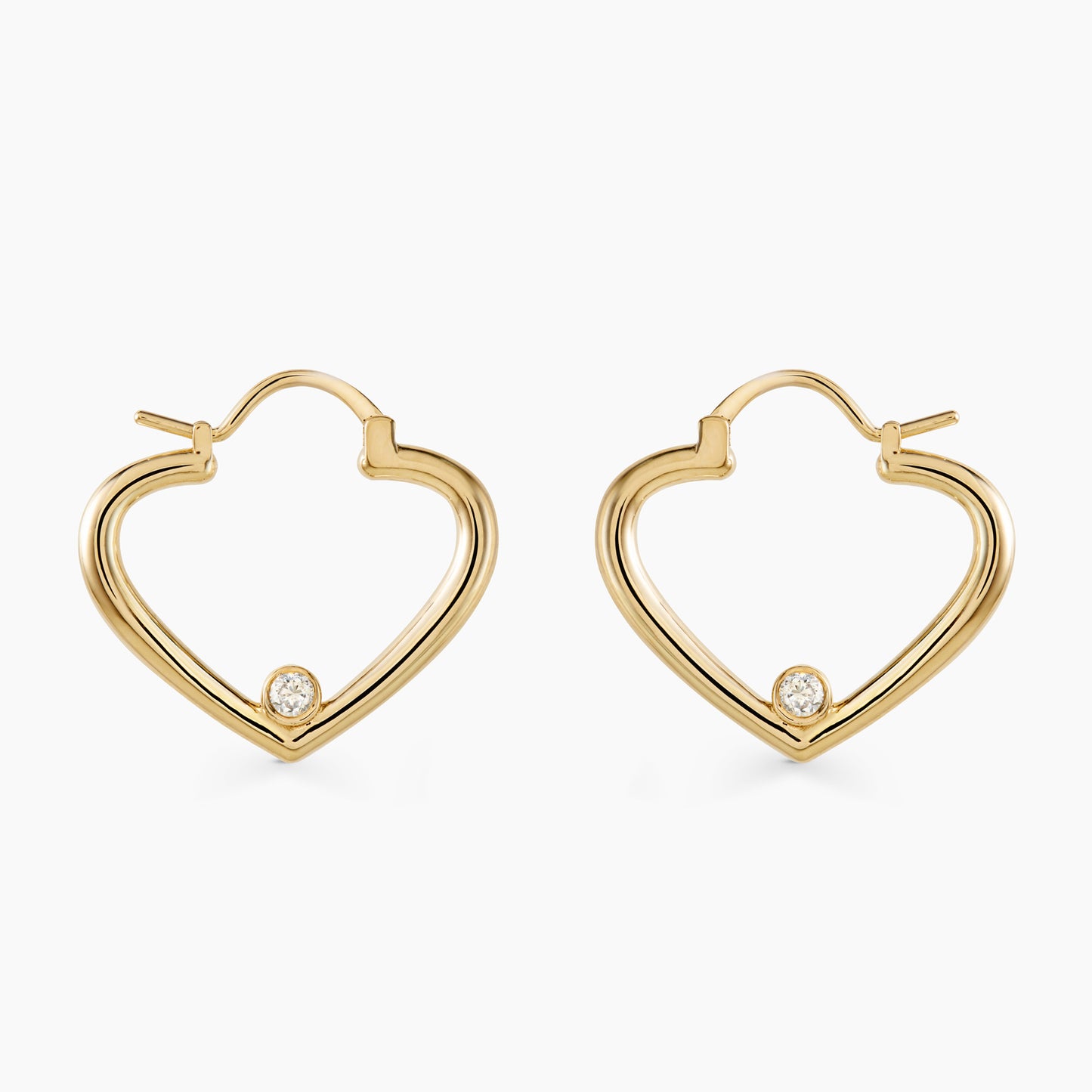 Open heart hoops with diamonds