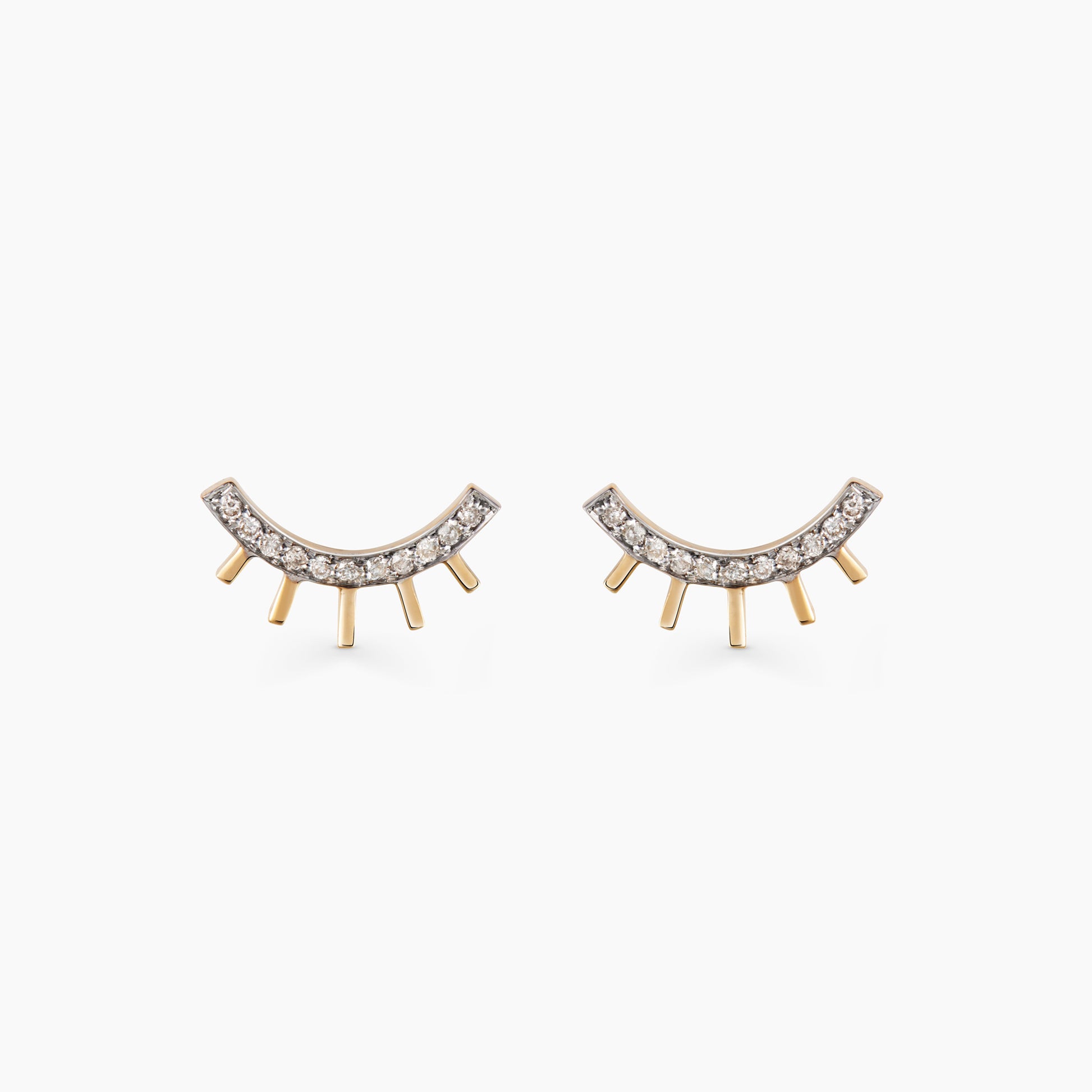 Good night darling gold studs in diamonds