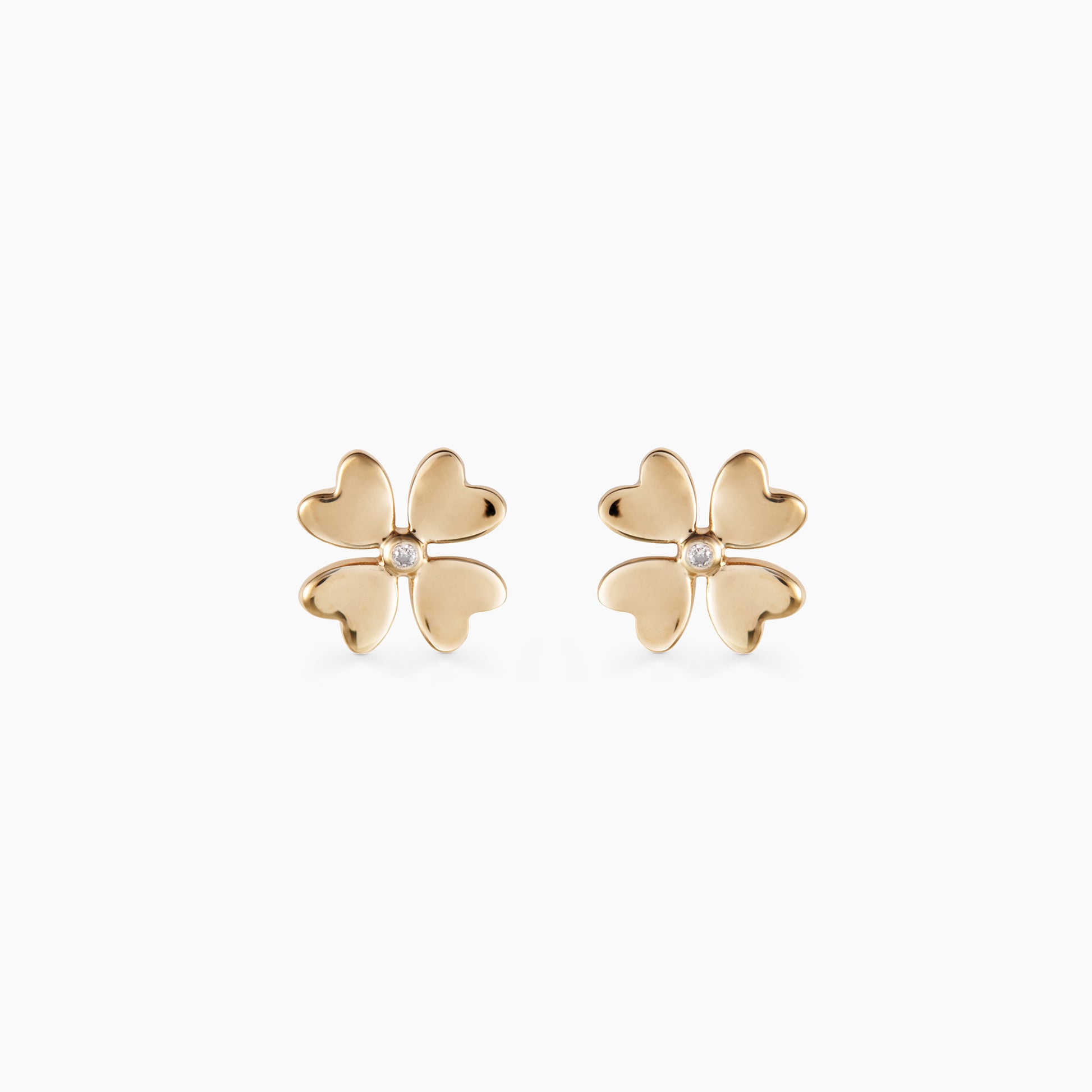 Lucky love Gold Studs with Diamond