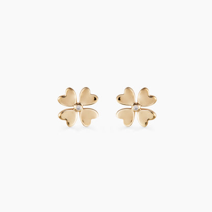Lucky love Gold Studs with Diamond
