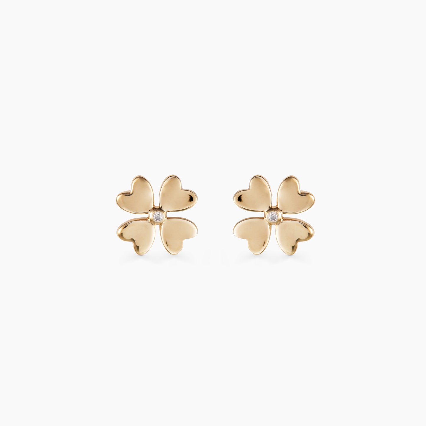 Lucky love Gold Studs with Diamond