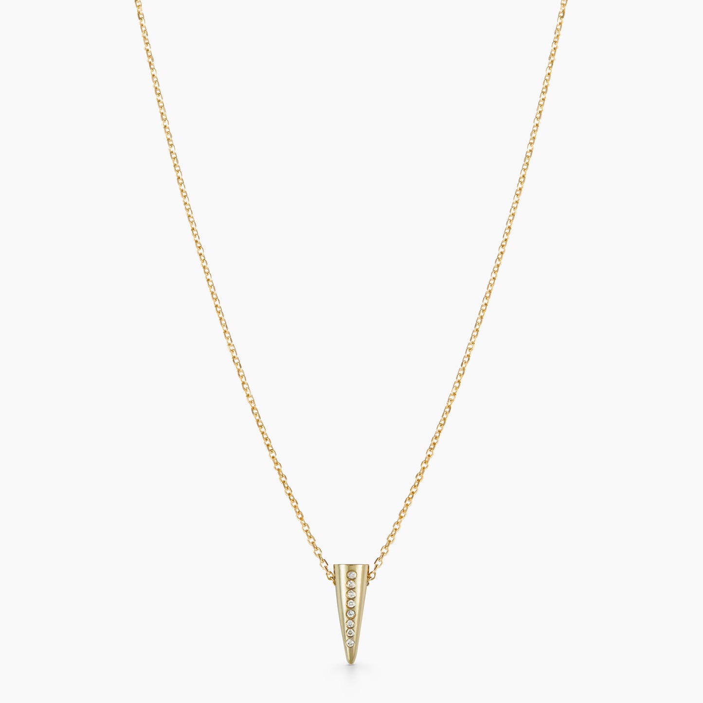 Tusk necklace with diamonds version 2 (verticle diamonds)