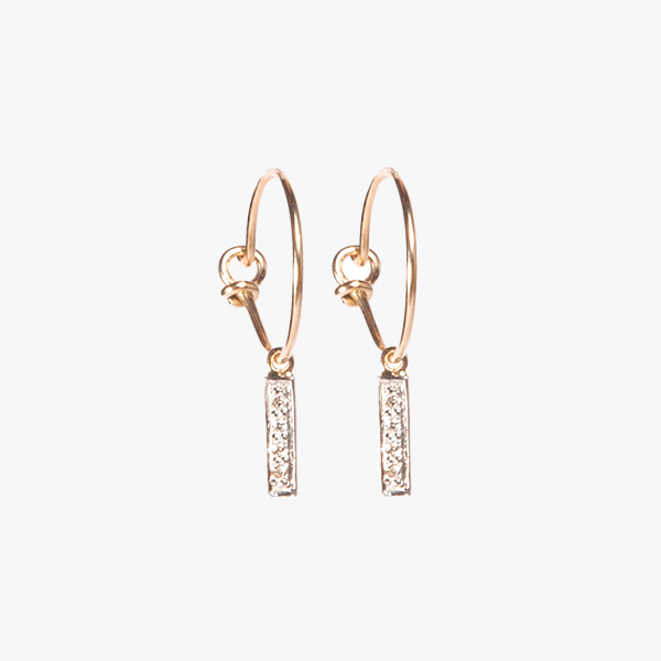 Raise the Bar Gold Hoop Earrings with Diamonds